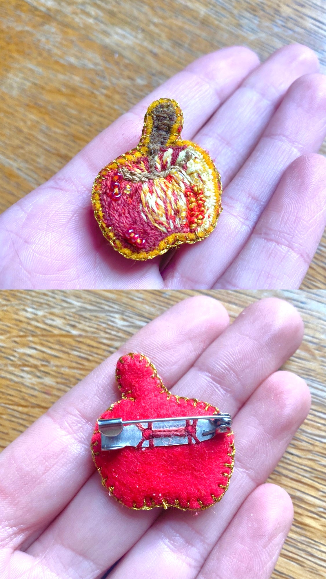 Apple brooch